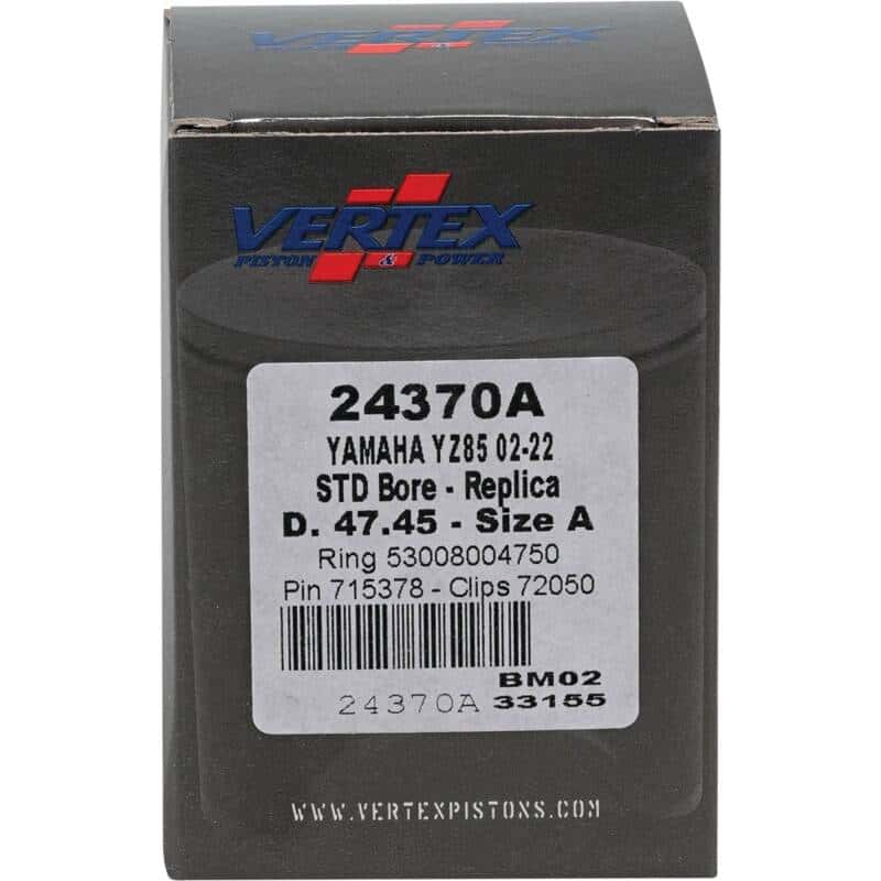 Vertex Pistons — Vertex Piston 02-24 Yamaha YZ 85 85cc Cast Replica Piston Kit - view 4