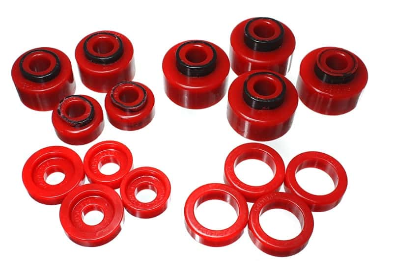 Energy Suspension — Energy Suspension 99-07 Ford F-250/F-350 SD 2/4WD Crew Cab Body Mount Set - Red
BodyMntBshKt - view 1