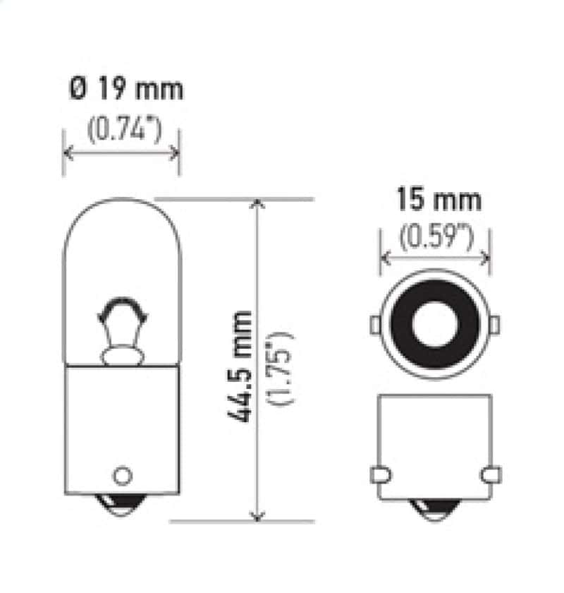 Hella — Hella Bulb 1003 12V 12W BA15s B6
1003 Incan Bulb - view 6