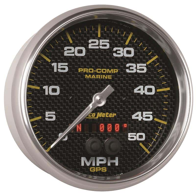 AutoMeter — Autometer Speedometer Gauge 5 inch 50MPH GPS Marine Carbon Fiber
5" SPD GPS 50 MCF - view 3