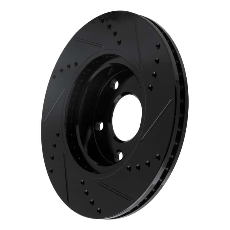 R1 Concepts — R1 14-24 Mazda 3 Front Left Drilled & Slotted Black Brake Rotor
R1 Brake Rotor Drill - view 4