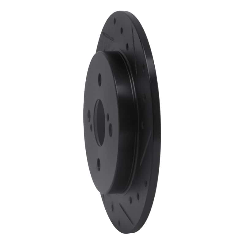 R1 Concepts — R1 12-18 Toyota Yaris (USA/Canada) Rear Right Drilled & Slotted Black Brake Rotor
R1 Brake Rotor Drill - view 2
