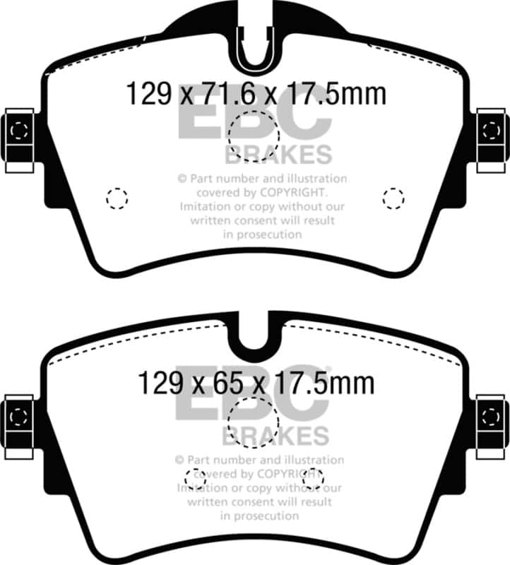 EBC — EBC 14+ Mini Hardtop 2.0 Turbo Cooper S Ultimax2 Front Brake Pads
Disc Brake Pad - view 1