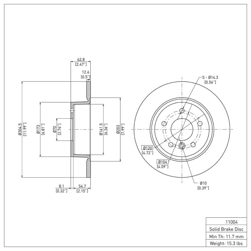 DFC — DFC 94-04 Land Rover Discovery Rear GeoSPEC Coated Rotor
DFC Brake Rotor - view 2
