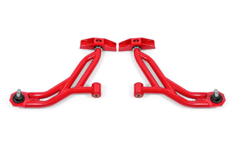 BMR Suspension — BMR 10-14 Ford Mustang Non-Adj. Lower A-Arms Delrin/Rod End w/ 19mm Tall Ball Joint - Red
Lower Control Arms - view 1