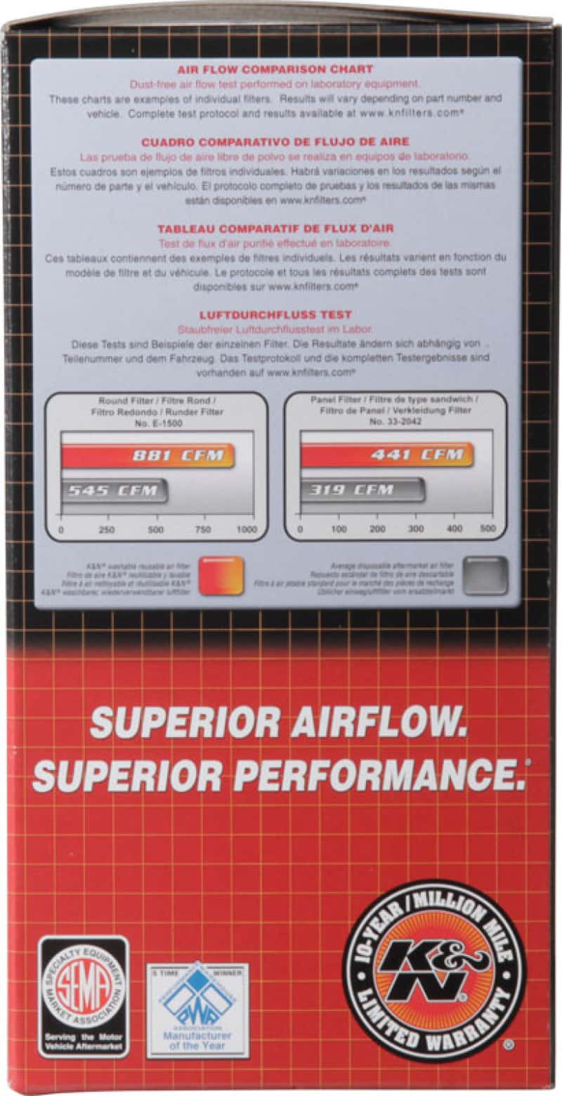 K&N Engineering — K&N 09+ Nissan GTR Drop In Air Filter
Replacement Air Filt
Air Filter - view 10
