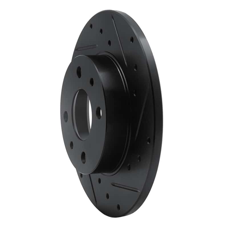 R1 Concepts — R1 2009-2019 Fiat 500 (USA/Canada) Rear Right Drilled & Slotted Black Brake Rotor
R1 Brake Rotor Drill - view 2