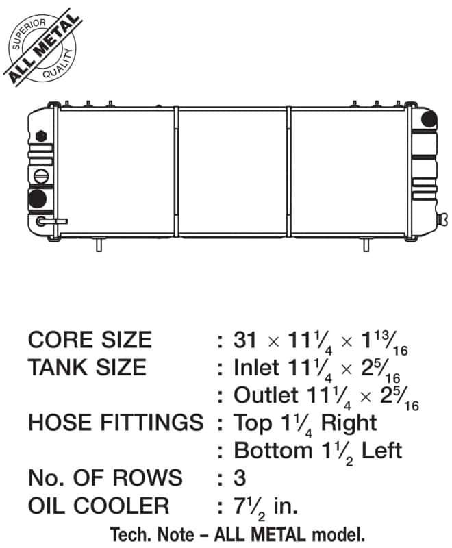 CSF — CSF 88-90 Jeep Cherokee 4.0L Heavy Duty 3 Row All Metal Radiator
CSF Radiator - view 5