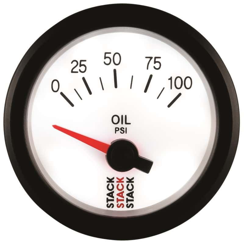 AutoMeter — Autometer Stack 52mm 0-100 PSI 1/8in NPTF Electric Oil Pressure Gauge - White
Ga OP Elec Wt 100psi - view 4