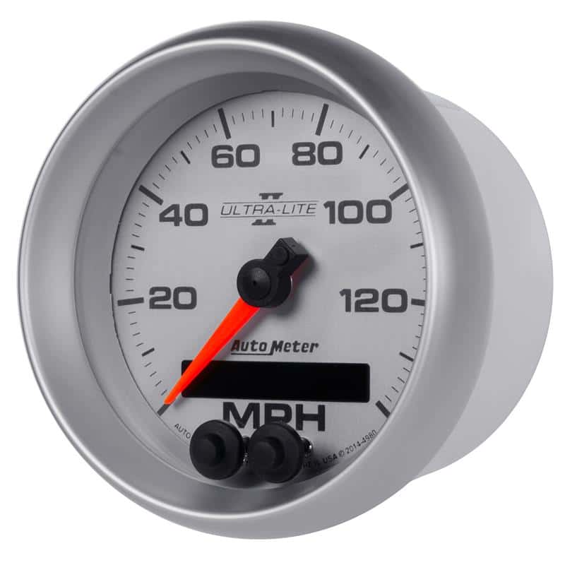 AutoMeter — Autometer Ultra-Lite II 3-3/8in 0-140MPH In-Dash Electronic GPS Programmable Speedometer
3-3/8" SPEEDO, 140 M - view 3