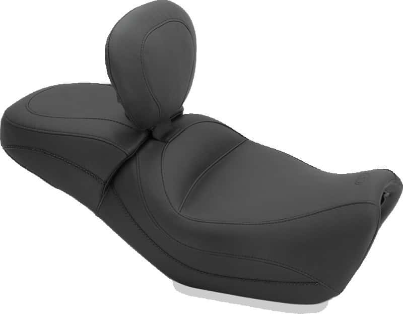 Mustang Motorcycle — Mustang 15-21 Harley Street Standard Touring 1PC Seat w/Driver Backrest - Black - view 2
