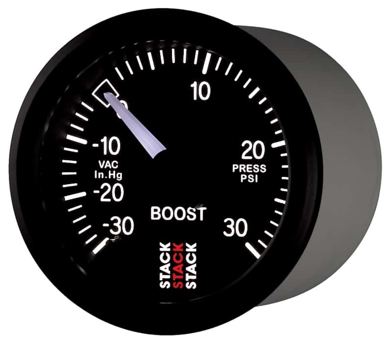 AutoMeter — Autometer 52mm Stack Instruments -30INHG to +30PSI Mechanical Boost Gauge - Black
Ga Bst Mech Bk 30psi - view 3