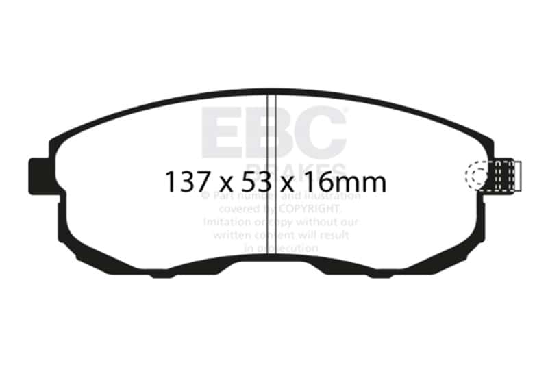 EBC — EBC 02 Infiniti G35 3.5 w/o DCS Bluestuff Front Brake Pads
Disc Brake Pad - view 4