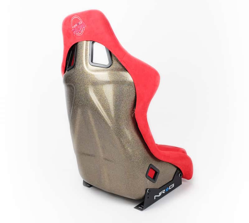 NRG — NRG FRP Bucket Seat ULTRA Edition - Large (Red Alcantara/Gold Glitter Back) - view 4