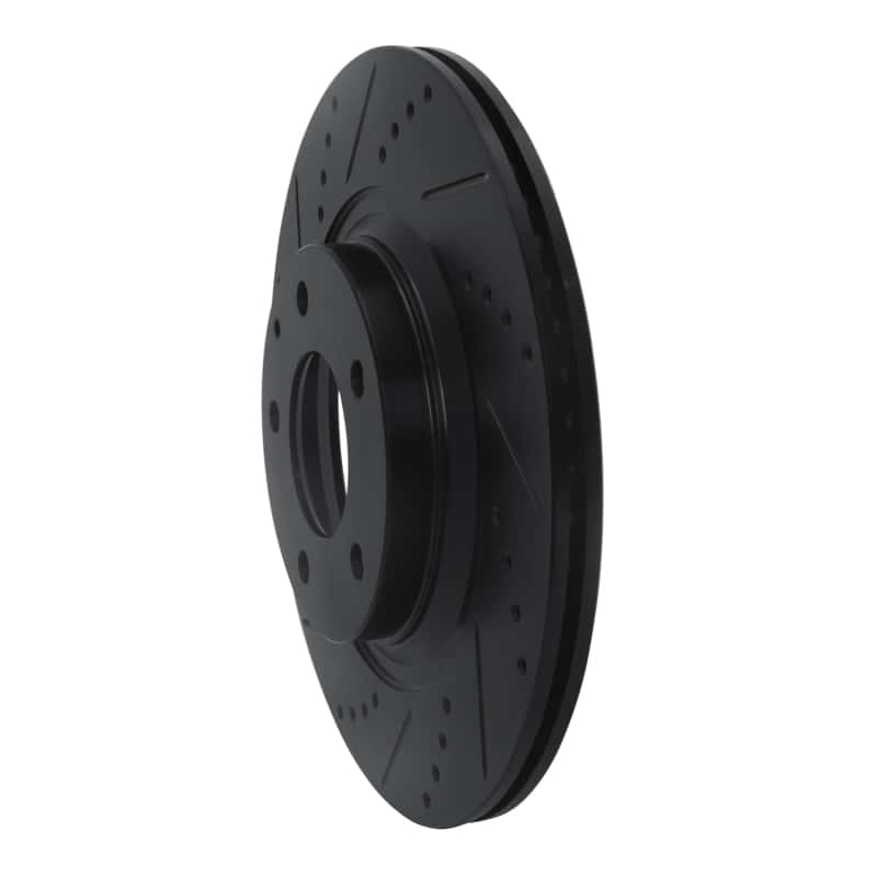 R1 Concepts — R1 04-11 Mazda RX-8 Rear Left Drilled & Slotted Black Brake Rotor
R1 Brake Rotor Drill - view 2