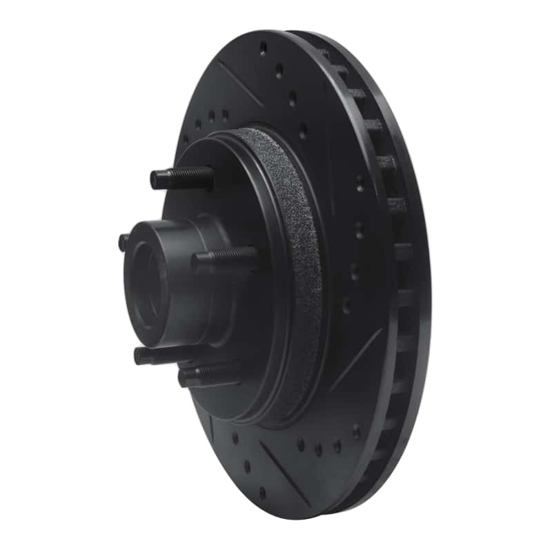 R1 Concepts — R1 87-92 Lincoln Continental Front Right Drilled & Slotted Black Brake Rotor
R1 Brake Rotor Drill - view 2