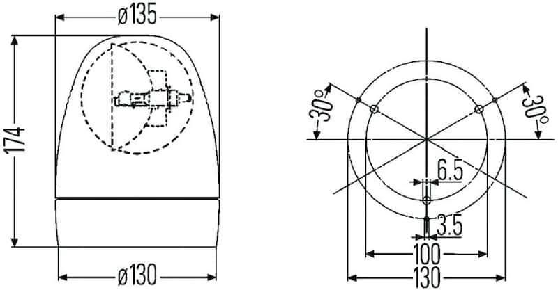 Hella — Hella Rotating Beacon H 12V Yellow Mg12 2Rl - view 3