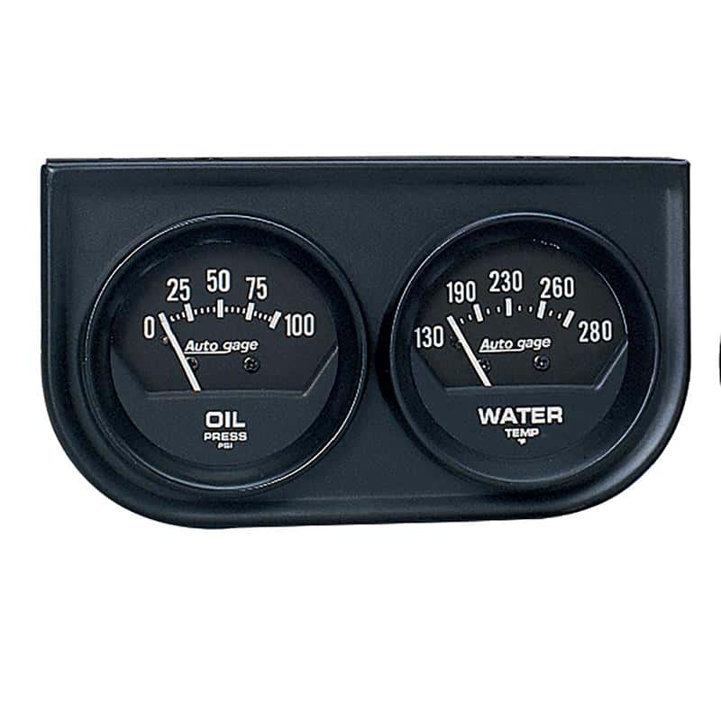 AutoMeter — Autometer AutoGage Two-Gauge Console 52.4mm Mech 0-100 PSI Oil Press / 130-280 Deg Water Temp- Black
2 GA PNL OP/WT M BK - view 2