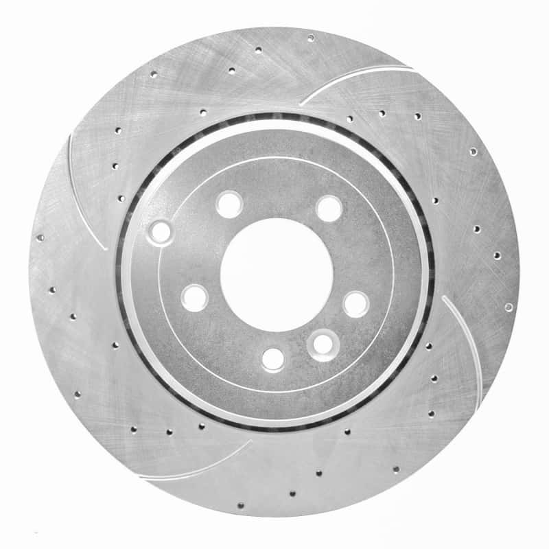 R1 Concepts — R1 10-13 Land Rover Range Rover Sport Rear Left Drilled & Slotted Silver Brake Rotor
R1 Brake Rotor Drill - view 1