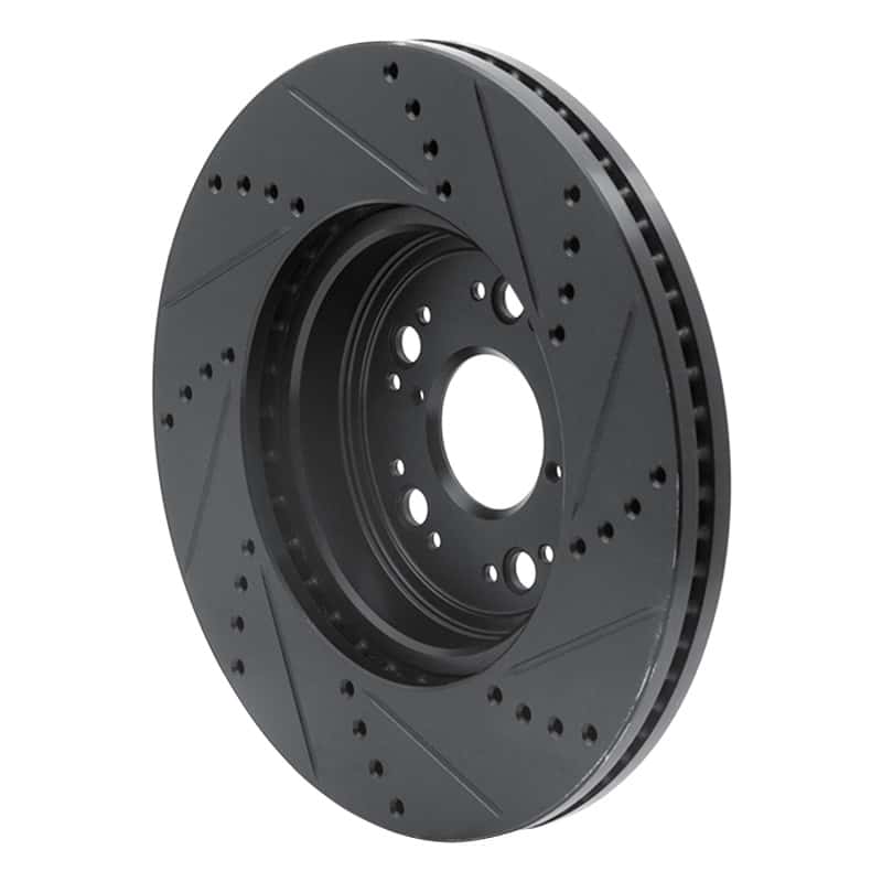R1 Concepts — R1 95-00 Lexus LS400 Front Left Drilled & Slotted Black Brake Rotor
R1 Brake Rotor Drill - view 4