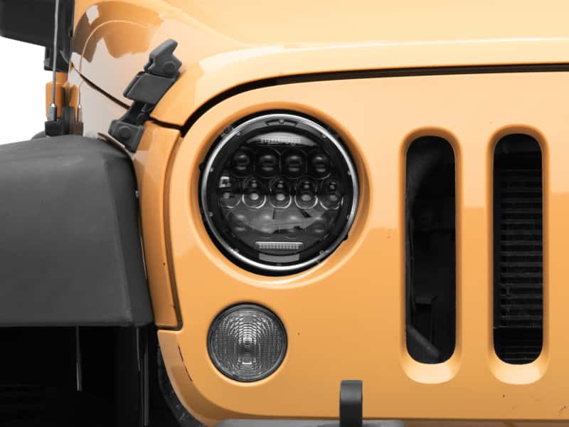 Raxiom — Raxiom 97-18 Jeep Wrangler TJ/JK Axial Series 13-LED Headlights- Black Housing (Clear Lens)
Headlights - view 8