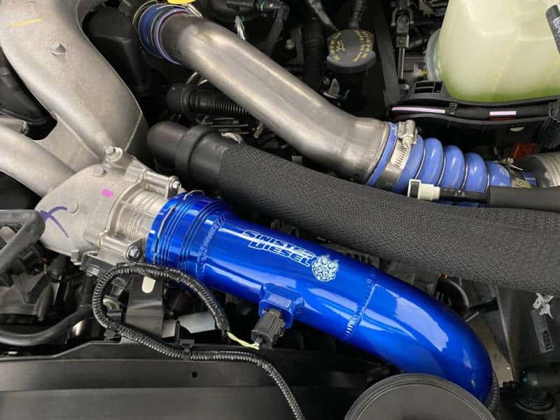 Sinister Diesel — Sinister Diesel 17-19 Ford Powerstroke 6.7L Cold Side Charge Pipe
Intercooler Pipe - view 4
