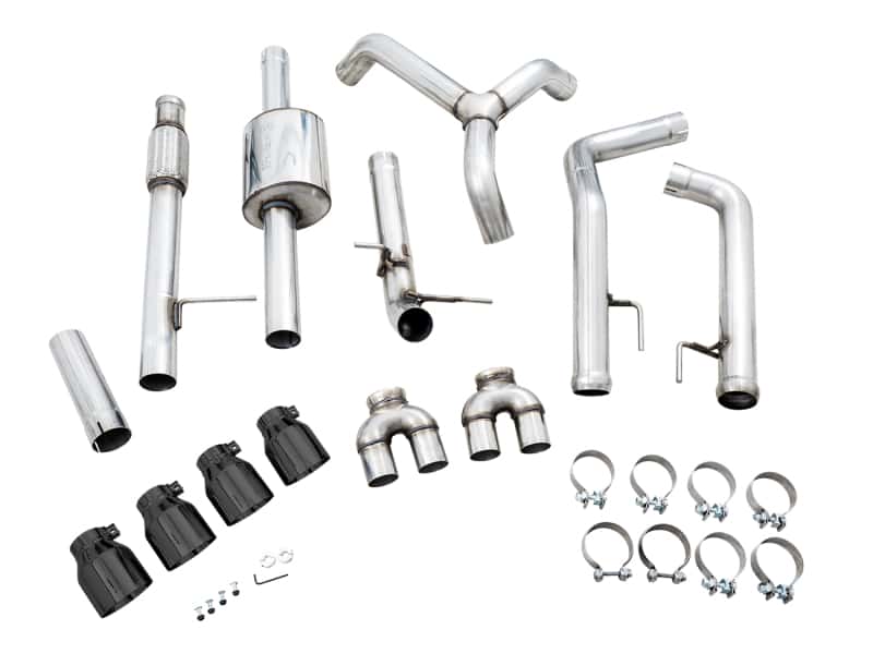 AWE Tuning — AWE Tuning 4th Gen GM 1500 5.3L 0FG Catback Split Rear Exit (w/ Bumper Cutouts) - Quad Diamond Tips
0FG Catback - view 3