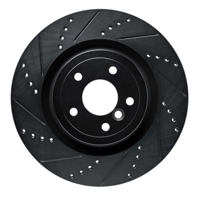 R1 Concepts — R1 16-24 Jaguar XF Rear Left Drilled & Slotted Black Brake Rotor
R1 Brake Rotor Drill - view 1
