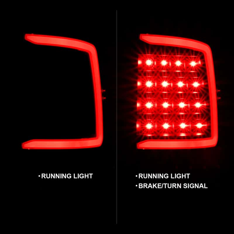 ANZO — ANZO 2009-2018 Dodge Ram 1500 LED Taillight Plank Style Black w/Clear Lens - view 3