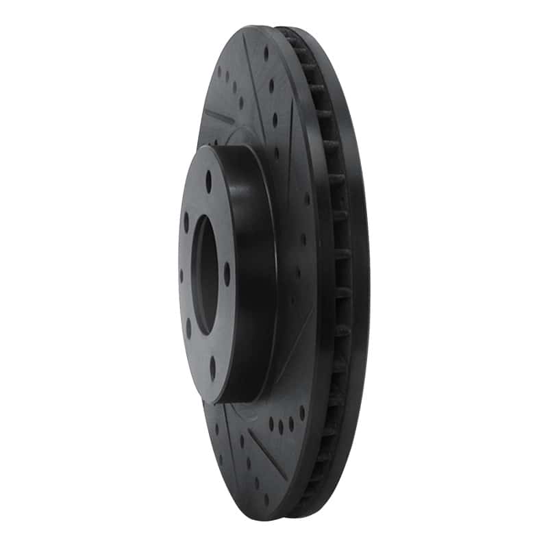 R1 Concepts — R1 01-02 Mazda Millenia Front Right Drilled & Slotted Black Brake Rotor
R1 Brake Rotor Drill - view 2