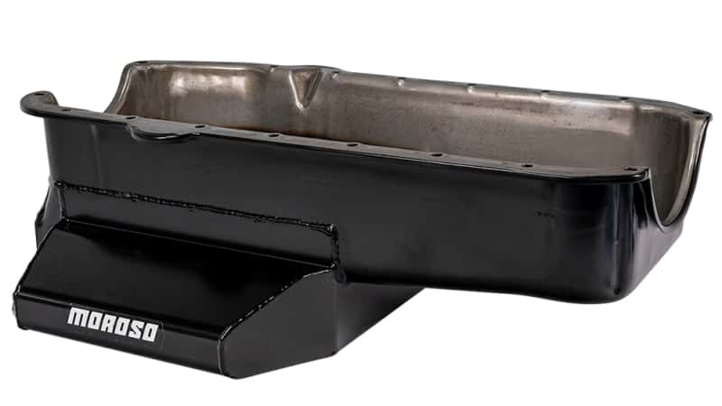 Moroso — Moroso 86-Up Chevrolet SBC (w/1 Pc Seal & Low Clearance) Wet Sump 7qt 7in Steel Oil Pan - Black - view 1