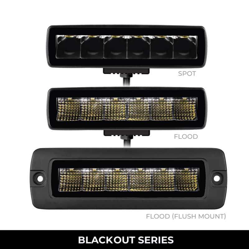 Go Rhino — Go Rhino Xplor Blackout Series Sixline LED Flood Light Kit (Surface/Threaded Stud Mnt) - Blk (Pair)
BLK- Sixline Lights - view 6
