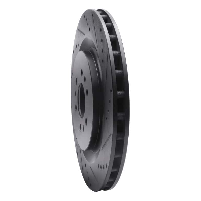 R1 Concepts — R1 04-11 Cadillac CTS Rear Right Drilled & Slotted Black Brake Rotor
R1 Brake Rotor Drill - view 2