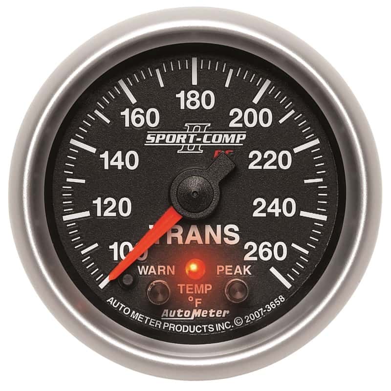 AutoMeter — Autometer Elite 52.4mm 100-260F Transmission Temperature Peak & Warn w/ Electronic Control Gauge
2-1/16" TRANS TEMP, - view 1