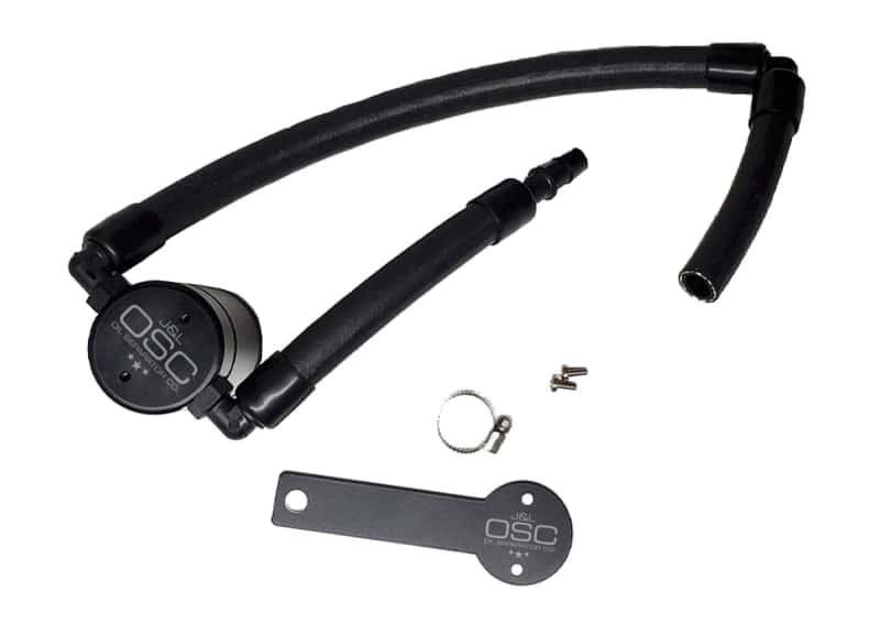 J&L — J&L 18-22 Kia Stinger GT 3.3TT Passenger Side Oil Separator 3.0 - Black Anodized
Oil Separator - view 1