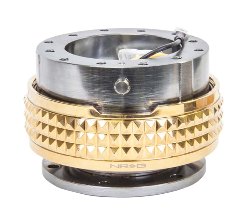 NRG — NRG Quick Release Kit - Pyramid Edition - Gunmetal Body / Chrome Gold Pyramid Ring - view 2