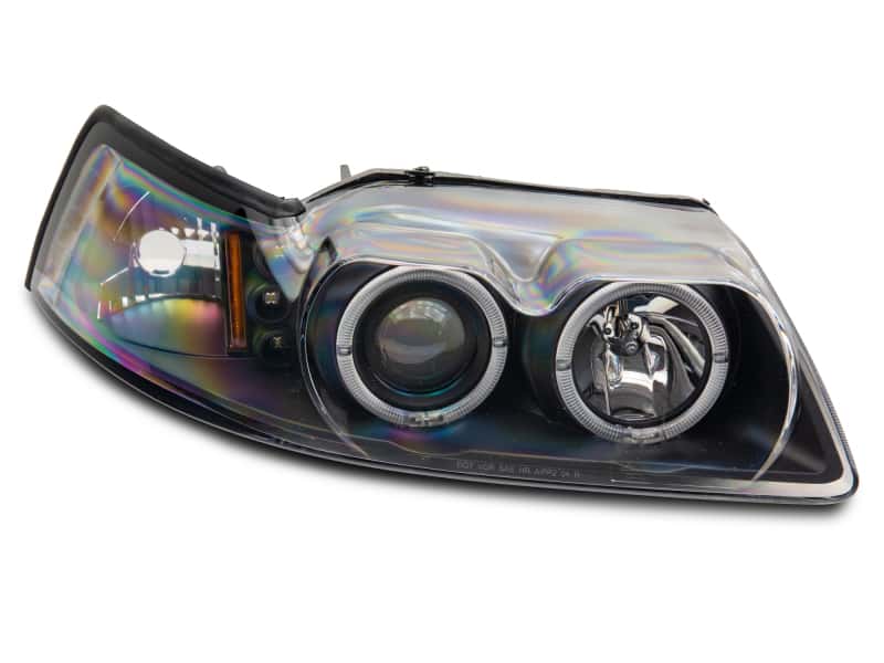 Raxiom — Raxiom 99-04 Ford Mustang Dual LED Halo Projector Headlights- Black Housing (Clear Lens)
Headlights - view 5