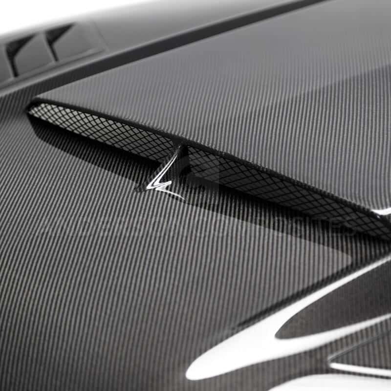 Anderson Composites — Anderson Composites 2018-2019 Ford Mustang Ram Air Double Sided Carbon Fiber Hood - view 4