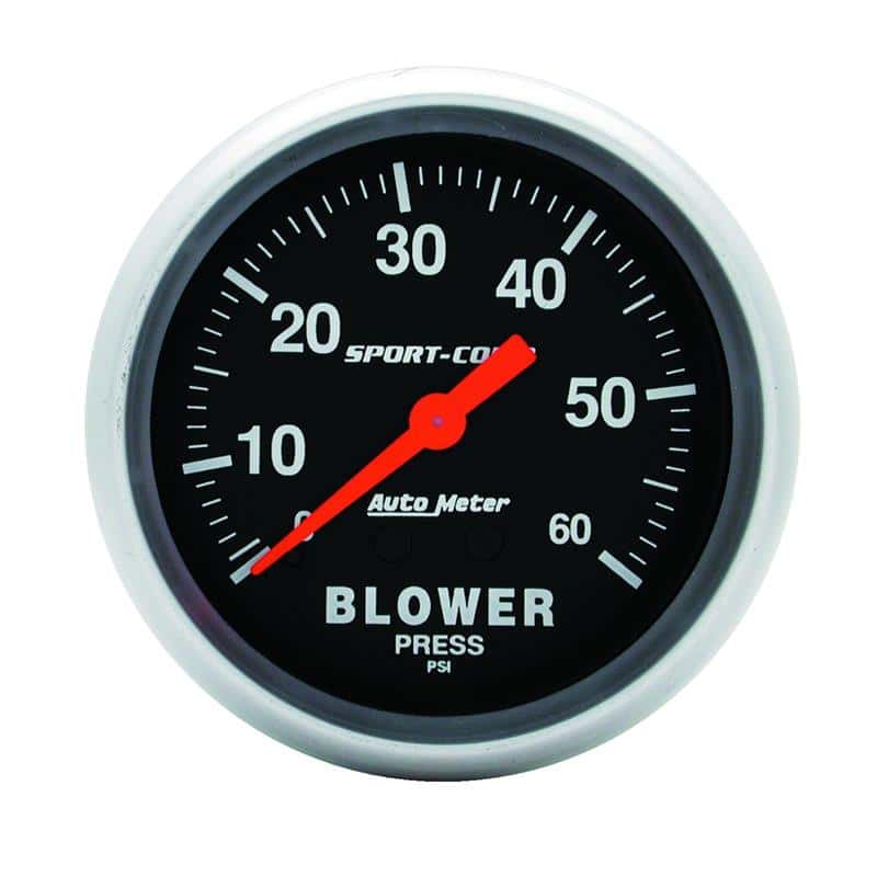 AutoMeter — Autometer Sport Comp Mechanical 2 5/8in 60 psi Blower Pressure Gauge
2-5/8" BLOWER PRESS, - view 2