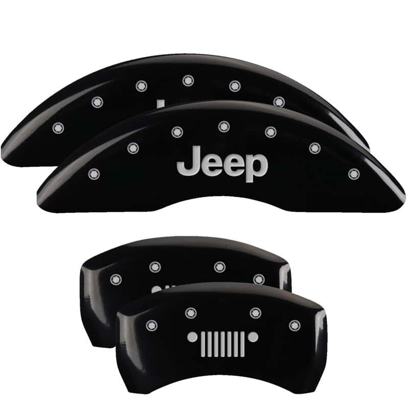 MGP — MGP 4 Caliper Covers Engraved Front JEEP Engraved Rear JEEP Grill logo Black finish silver ch
Caliper Covers - view 1
