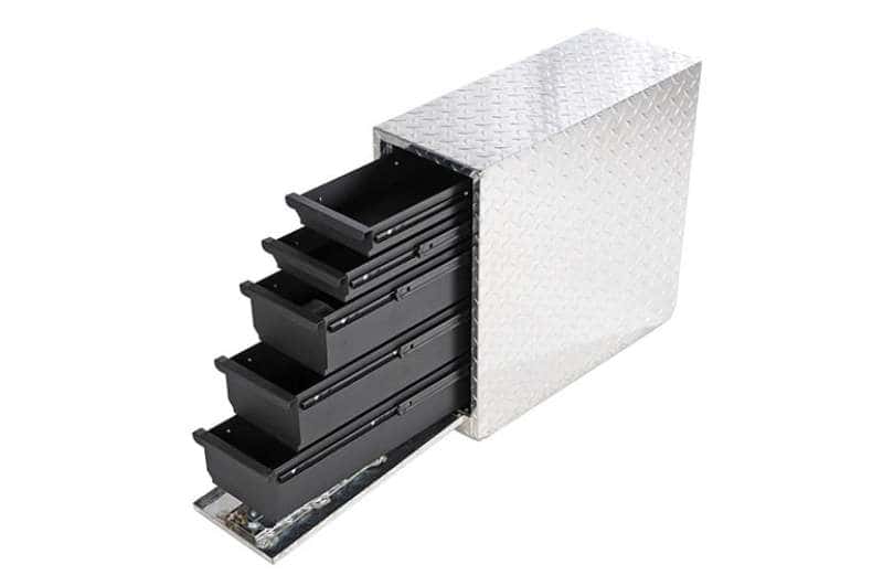 Dee Zee — Dee Zee Universal Tool Box - Wheel Well Box With Drawers (Aluminum)
ToolBxTrkBedSideRail - view 2