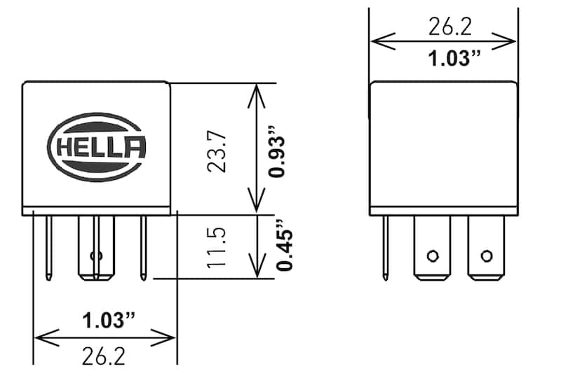 Hella — Hella Relay Mini Iso 4 Pole 12V Spst - view 3