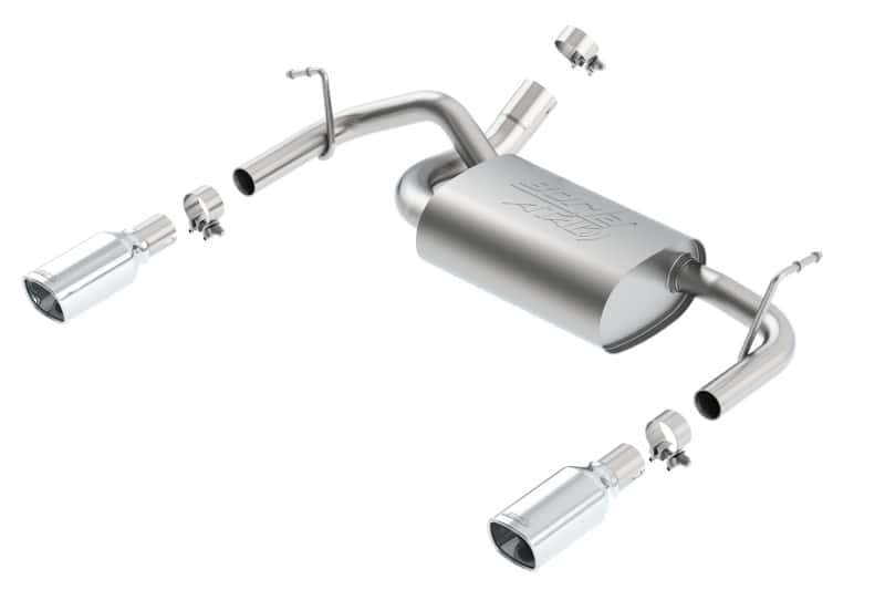 Borla — Borla 12-14 Jeep Wrangler JK 2Dr & 4Dr Rear Section ATAK Single Square Rolled Angle-Cut Exit Exhaust
Axle-Back System
ExhstSysKt - view 4