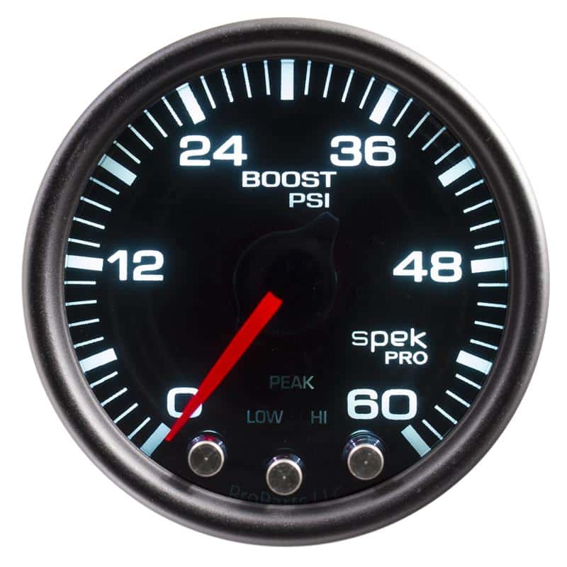 AutoMeter — Autometer Spek-Pro Gauge Boost 2 1/16in 60psi Stepper Motor W/Peak & Warn Blk/Smoke/Black
GA 2" BST 60 BSB SPK - view 1