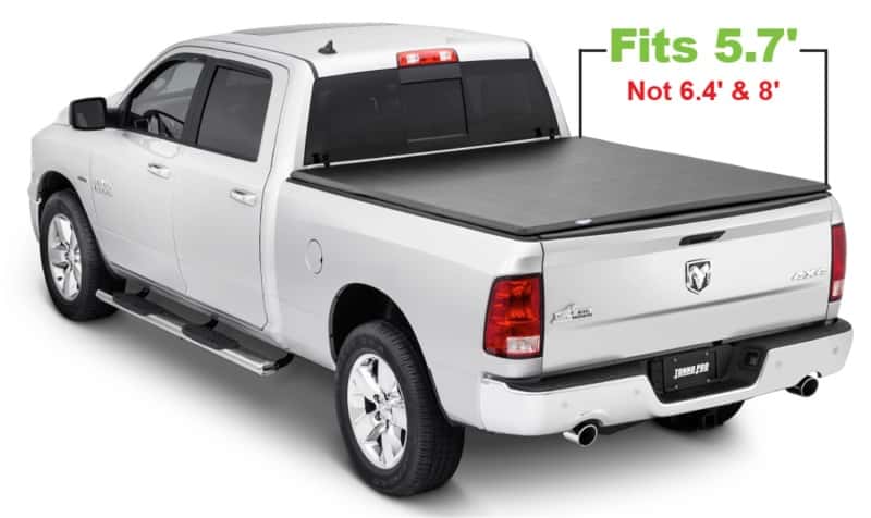 Tonno Pro — Tonno Pro 09-19 Dodge RAM 1500 5.7ft Fleetside Tonno Fold Tri-Fold Tonneau Cover
Soft Tri-Fold Cover - view 4