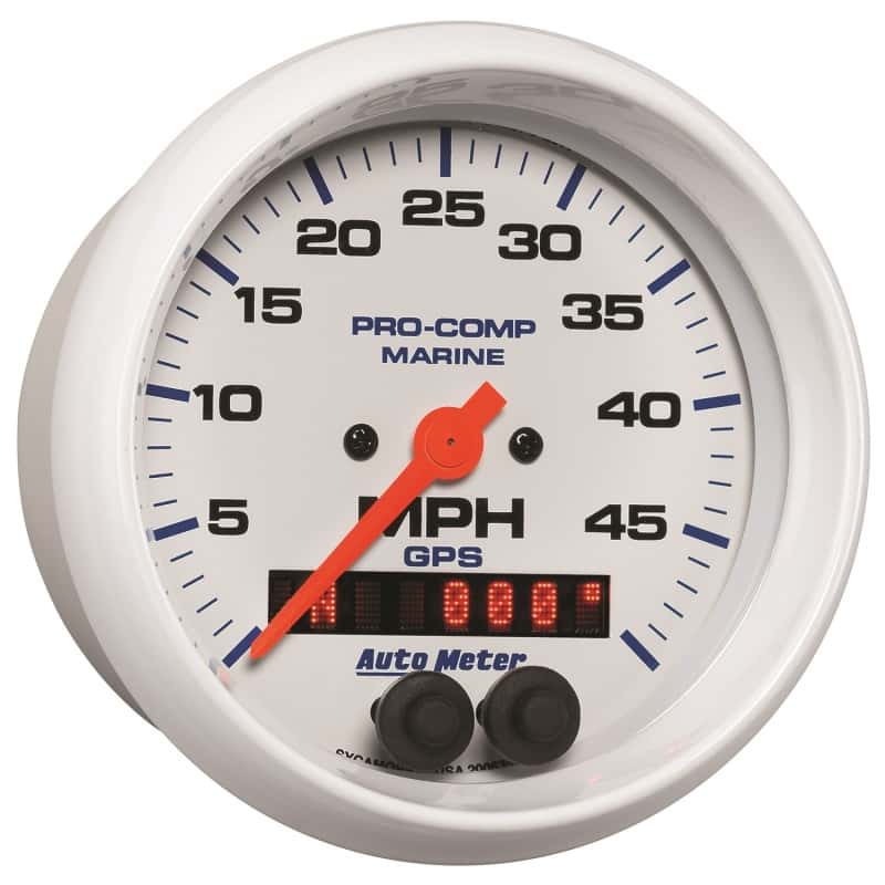 AutoMeter — Autometer Marine White 3 3/8in 50MPH GPS Speedometer Gauge
3.4" SPD GPS 50 MW - view 6