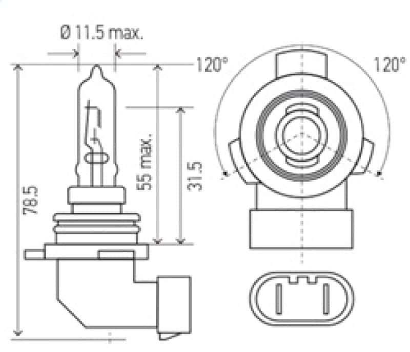 Hella — Hella Bulb 9012LL/HIR2 12V 55W PX22d
9012LL Halogen Bulb - view 5