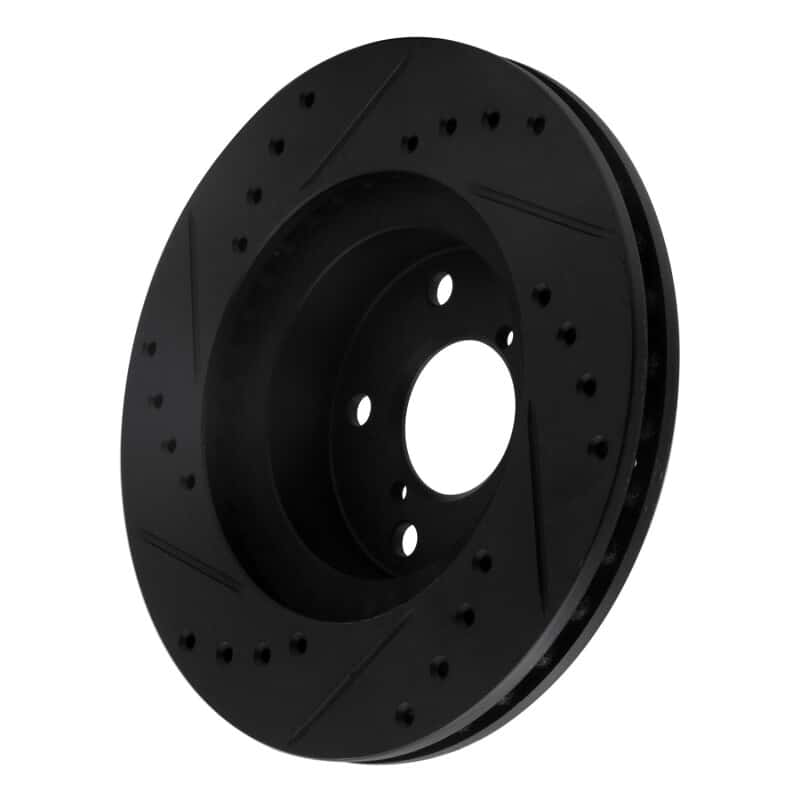 R1 Concepts — R1 90-01 Subaru Impreza Front Right Drilled & Slotted Black Brake Rotor
R1 Brake Rotor Drill - view 4