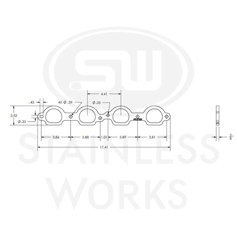 Stainless Works — Stainless Works Chevrolet LS7 D-Port Shaped Header 304SS Exhaust Flanges 2in Primaries
Header Flange
HFLS7200
 - view 3