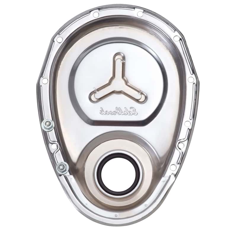 Edelbrock — Edelbrock Timing Cover SB-Chevy Chrome w/ Welded Reinforcement Plate
ELITE - view 6